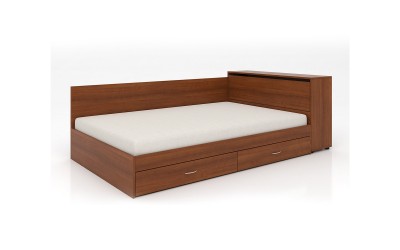 Легло приста 25 - 120/190 см, права табла, Орех бергама
