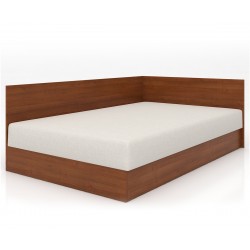 Легло приста 33 - 120/190 см, прави табли, Орех бергама