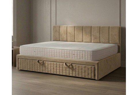 Тапицирано легло сандвич с матрак Dream Side - 100/200 см, Бежово Тапицирано легло сандвич с матрак Dream Side - 100/200 см, Бежово