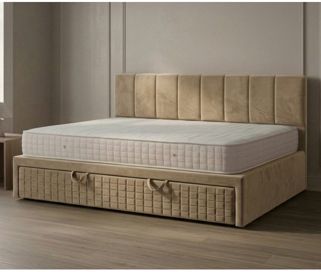 Тапицирано легло сандвич с матрак Dream Side - 100/200 см, Бежово Тапицирано легло сандвич с матрак Dream Side - 100/200 см, Бежово