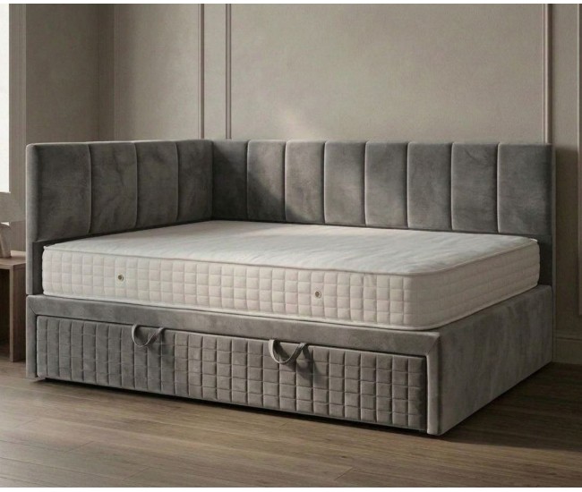 Тапицирано легло сандвич с матрак Dream Corner - 100/200 см, Сиво Тапицирано легло сандвич с матрак Dream Corner - 100/200 см, Сиво