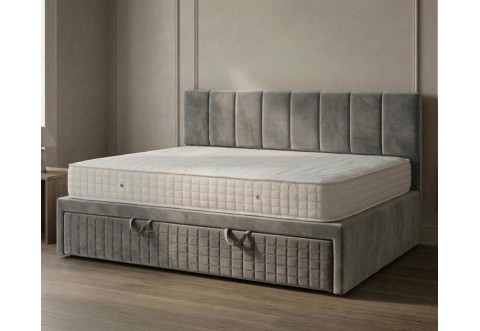 Тапицирано легло сандвич с матрак Dream Side - 100/200 см, Сиво Тапицирано легло сандвич с матрак Dream Side - 100/200 см, Сиво